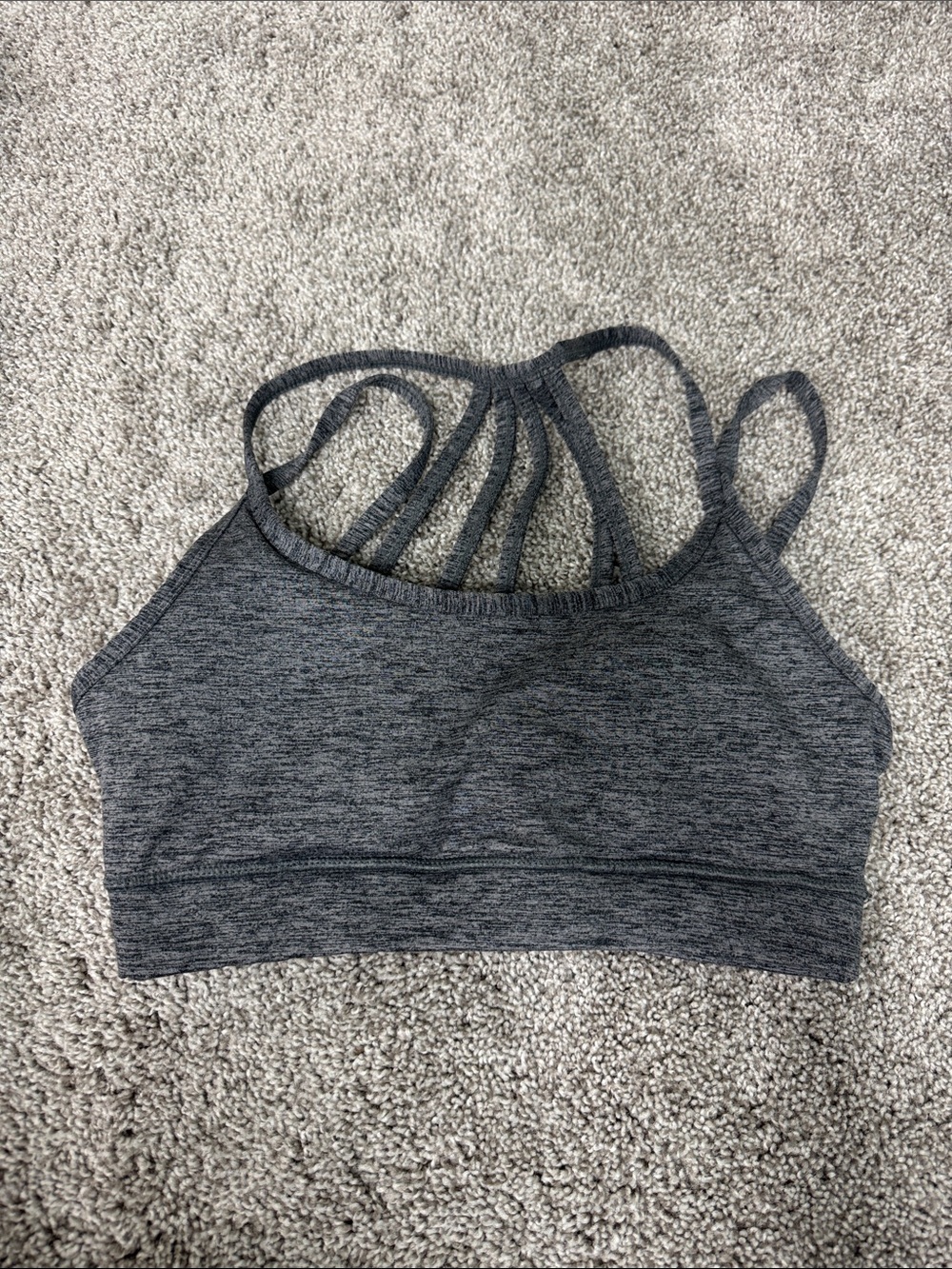 Gaiam Heather Gray Strappy Sports Bra